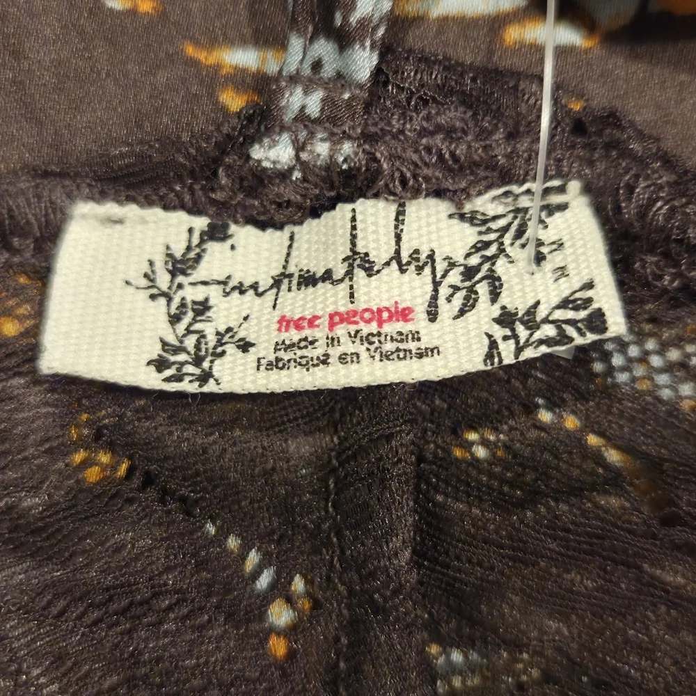 Free People Slip  Brown Dress with Floral Accents, Size M. - Picture 14 of 15